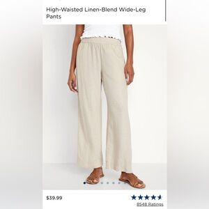 Old Navy High-Waisted Linen-Blend Wide-Leg Pants